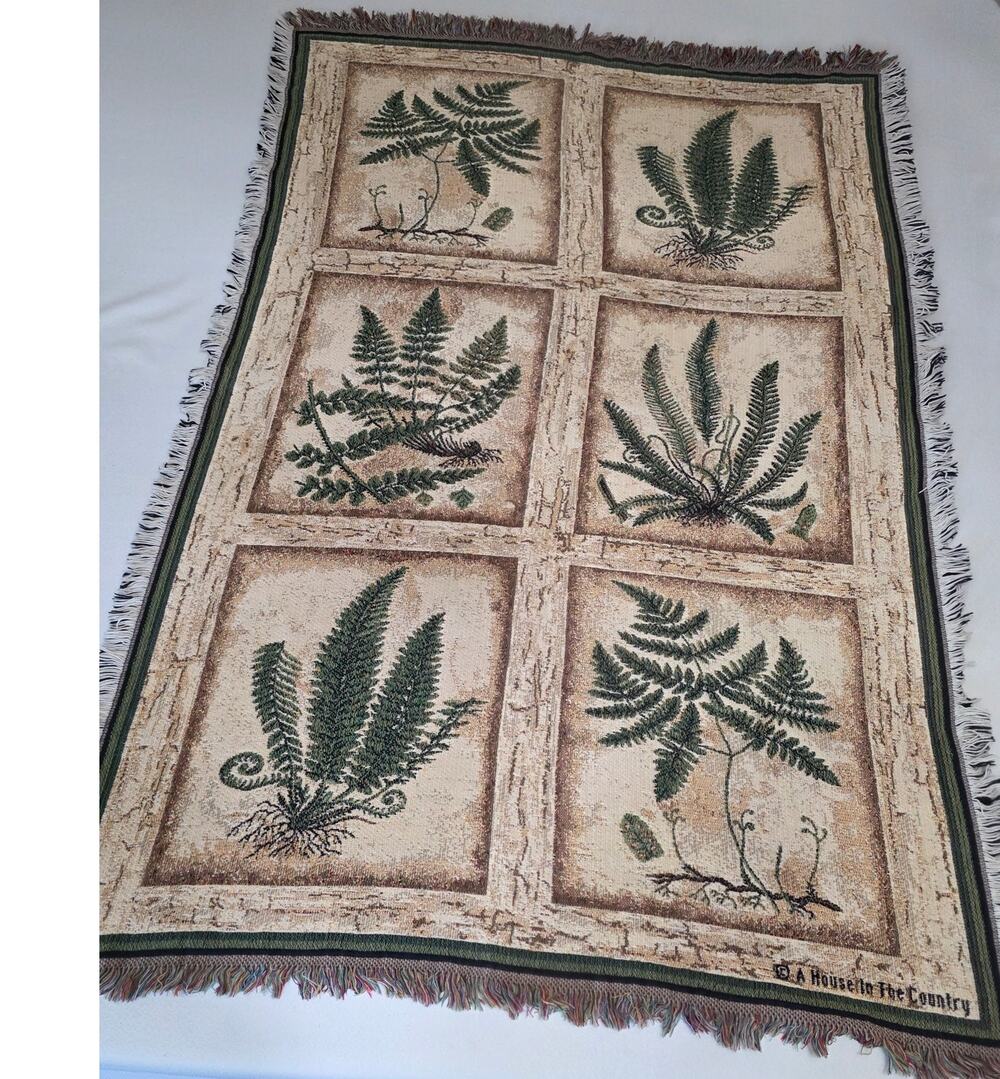 Goodwin Weavers Earthy Natural Botanical Garden Core Tapestry Blanket Throw